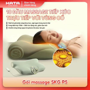 Gối massage cổ SKG P5 cao cấp, gối mát xa vùng cổ giúp ngủ ngon, giảm mệt mỏi, giảm đau mỏi cổ và vai hiệu quả