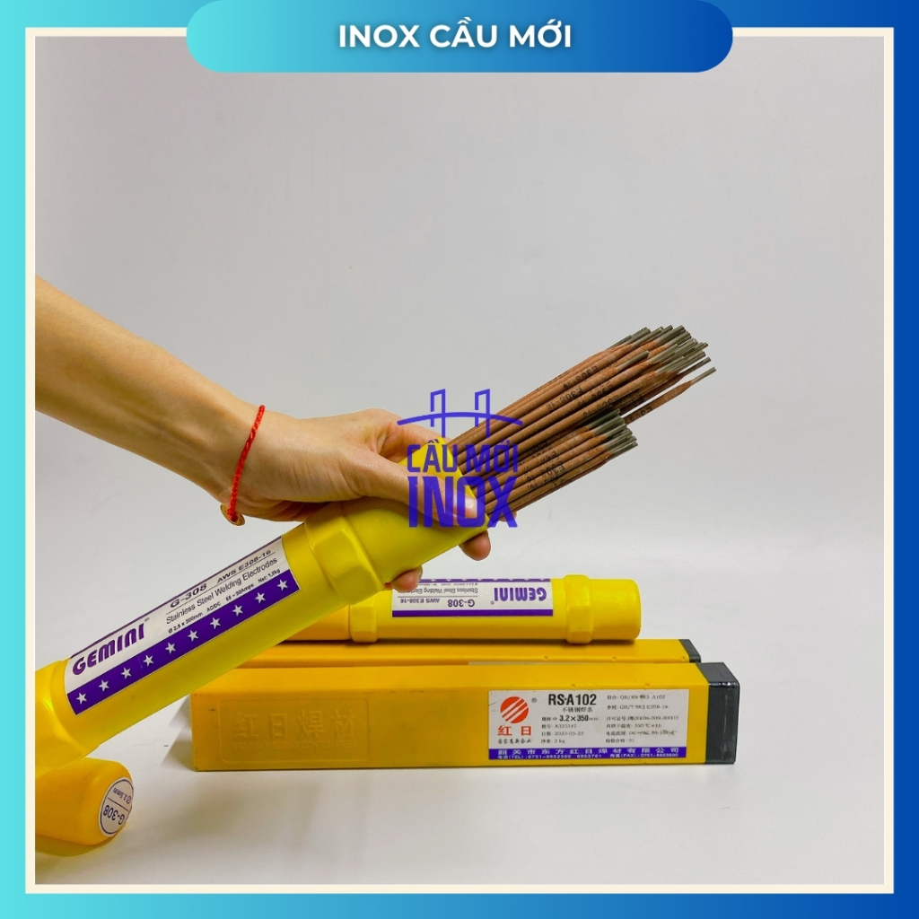 (Lẻ 5 cây - 10 cây) Que hàn Inox 304, size 2.0 - 2.5 - 3.2mm, chất lượng cao, uy tín