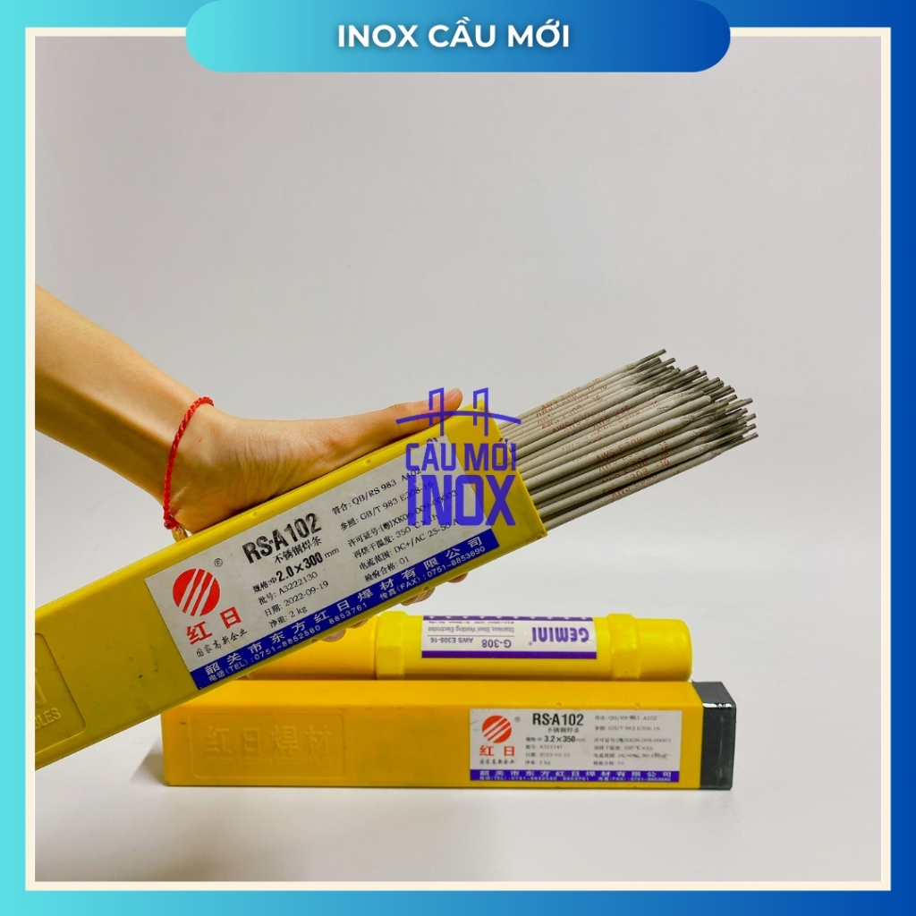 (Lẻ 5 cây - 10 cây) Que hàn Inox 304, size 2.0 - 2.5 - 3.2mm, chất lượng cao, uy tín