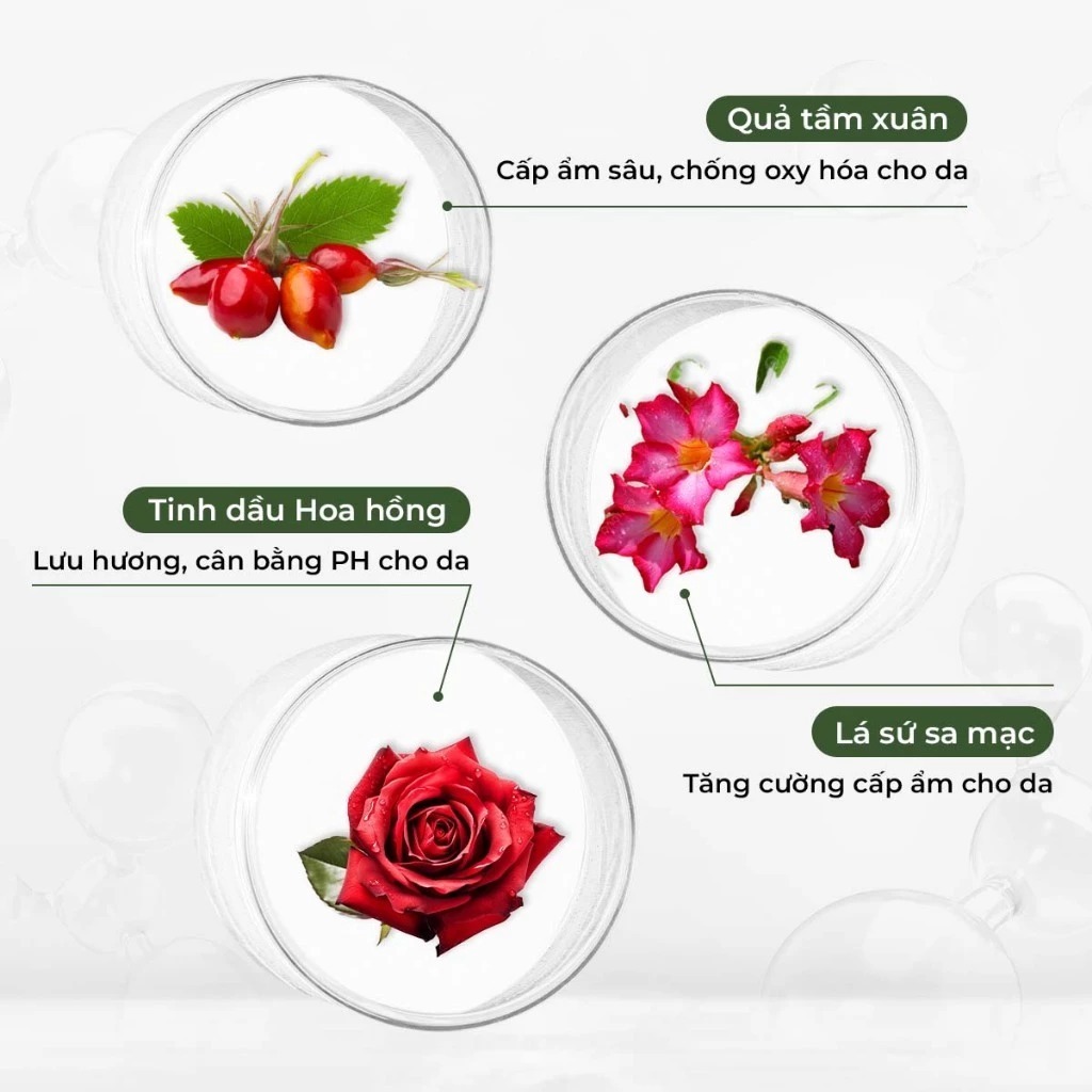 Ảnh Sữa tắm dưỡng trắng cánh hoa hồng Damask Weilaiya Shower Gel làm sạch và sáng da toàn thân 450ml 3