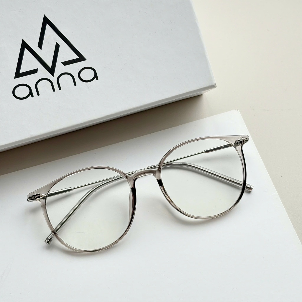 Ảnh Gọng kính cận thời trang nam nữ ANNA kim loại dáng tròn unisex cá tính OL 83083 3