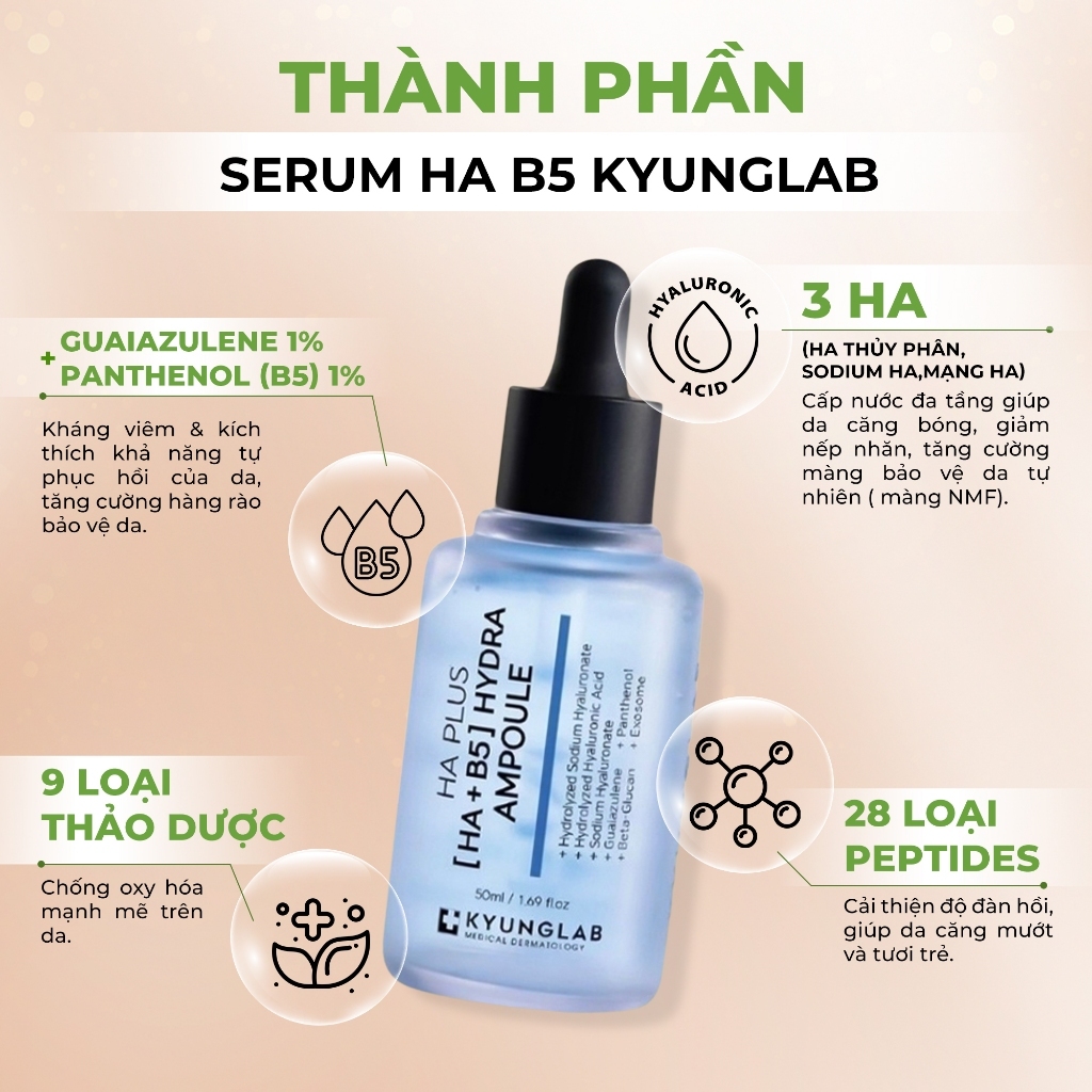 Ảnh Serum dưỡng ẩm HA B5 KyungLab phục hồi làm dịu da, dưỡng da căng bóng mịn màng 50ml 2