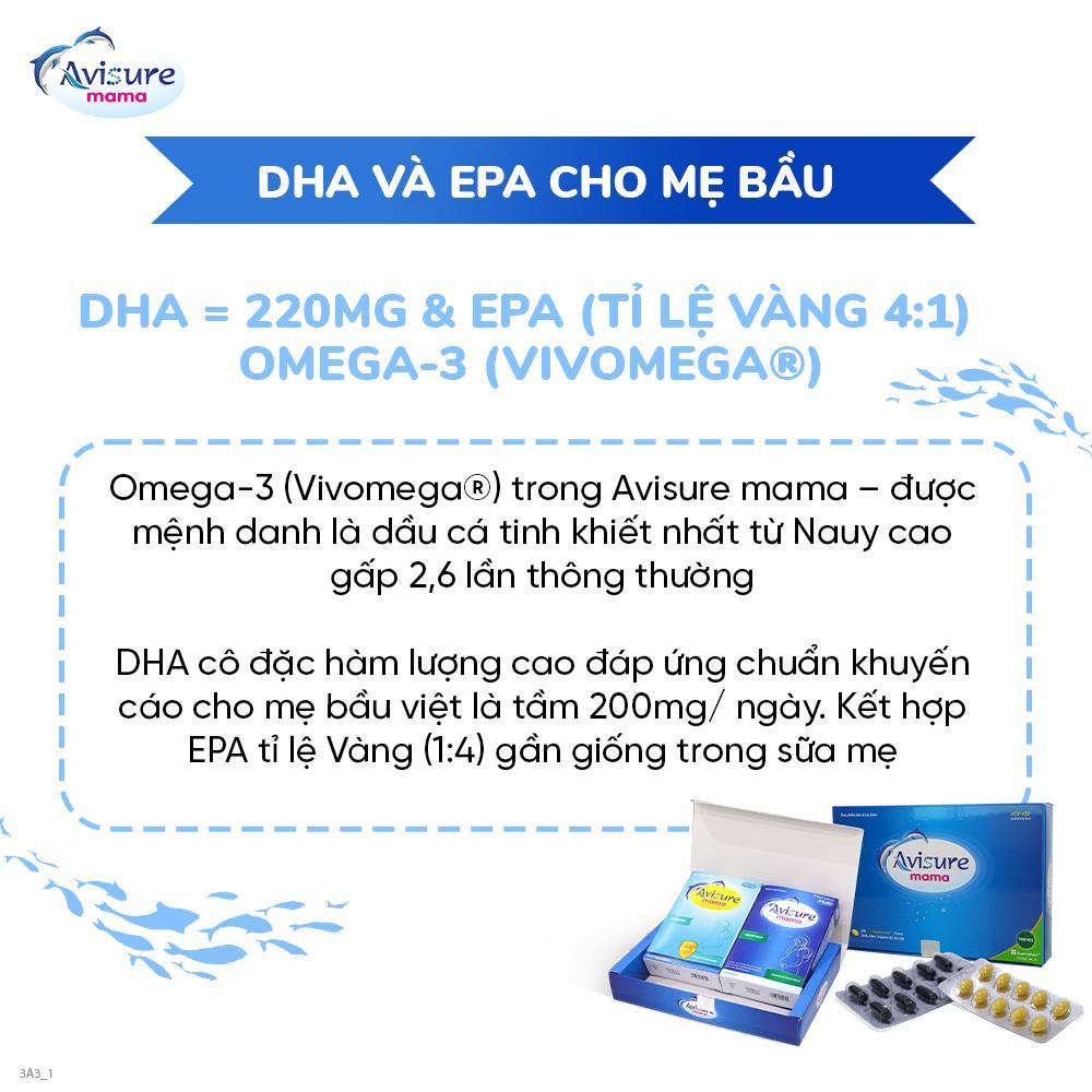 Ảnh Vitamin cho bà bầu Avisure Mama bổ sung đầy đủ vitamin khoáng chất, Sắt, DHA Hộp 60 viên 3