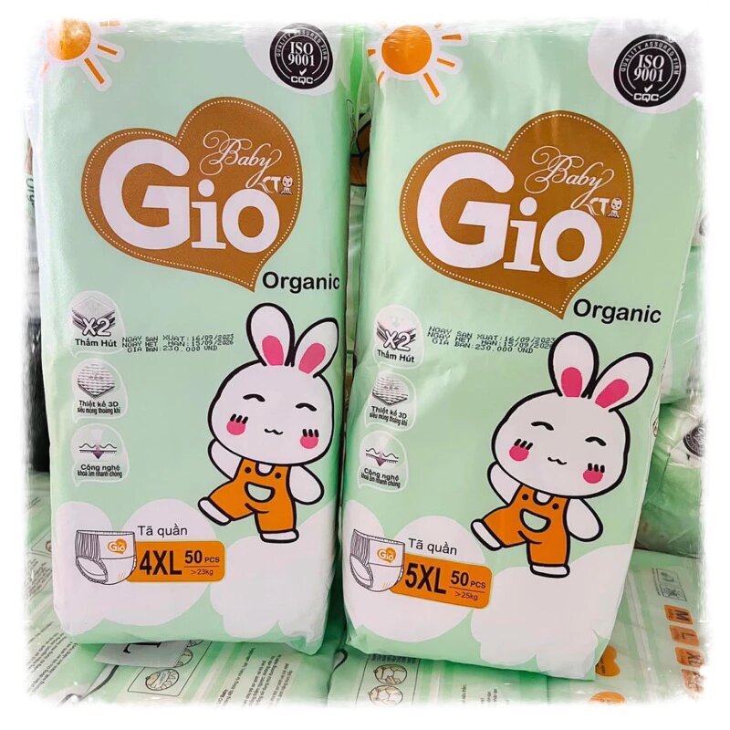 TÃ BỈM QUẦN BABY GIO （AN TÂM CHO MẸ- AN TOÀN CHO BÉ ）-  2 BỊCH -100 MIẾNG