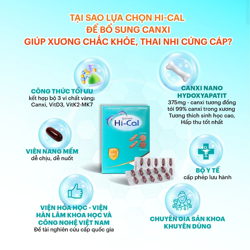 Ảnh Bộ đôi Canxi Hical và Vitamin tổng hợp Avisure Mama đủ sắt, canxi, DHA cho bà bầu, sau sinh 120 viên 1