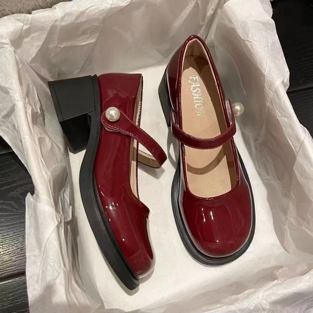 🔥Còn hàng🔥Giày Mary Jane nữ 7p,Giày cao gót nữ 7p,Trắng đen và đỏ(cỡ 35-40)