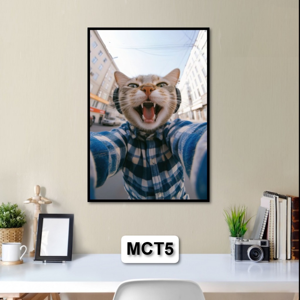 Tranh Mèo CuTe Dễ Thương - Tranh Tráng Gương Những Chú Mèo Ngộ Nghĩnh - Tranh Trang Trí Phòng Khách
