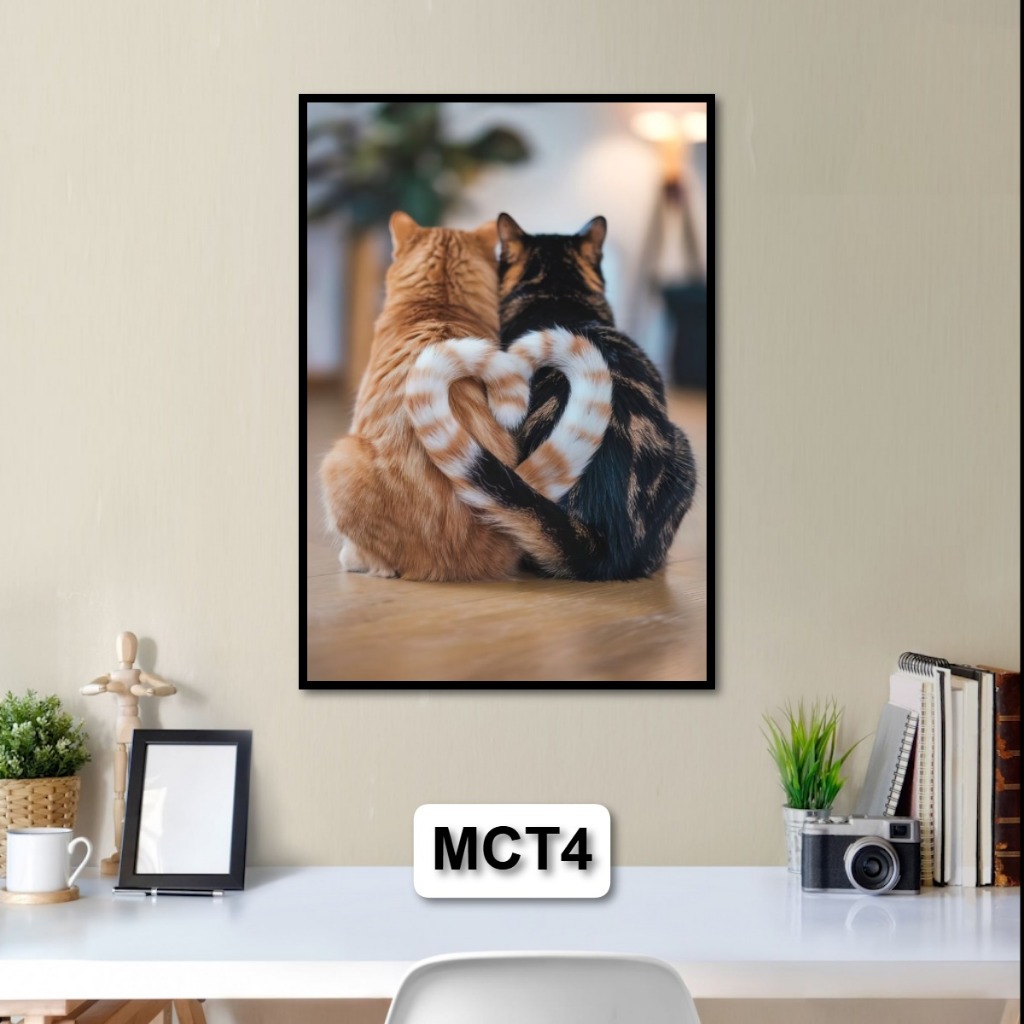 Tranh Mèo CuTe Dễ Thương - Tranh Tráng Gương Những Chú Mèo Ngộ Nghĩnh - Tranh Trang Trí Phòng Khách