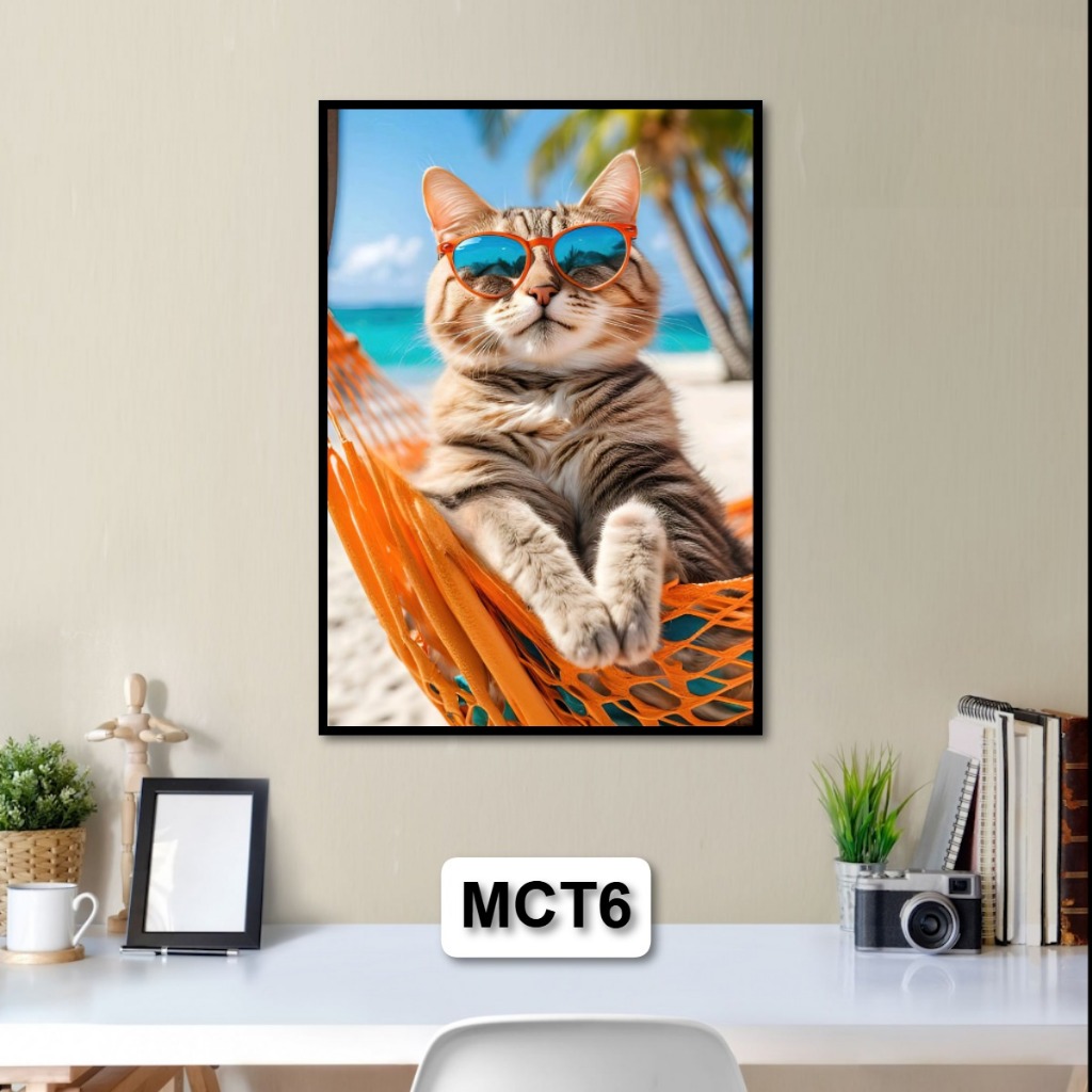 Tranh Mèo CuTe Dễ Thương - Tranh Tráng Gương Những Chú Mèo Ngộ Nghĩnh - Tranh Trang Trí Phòng Khách