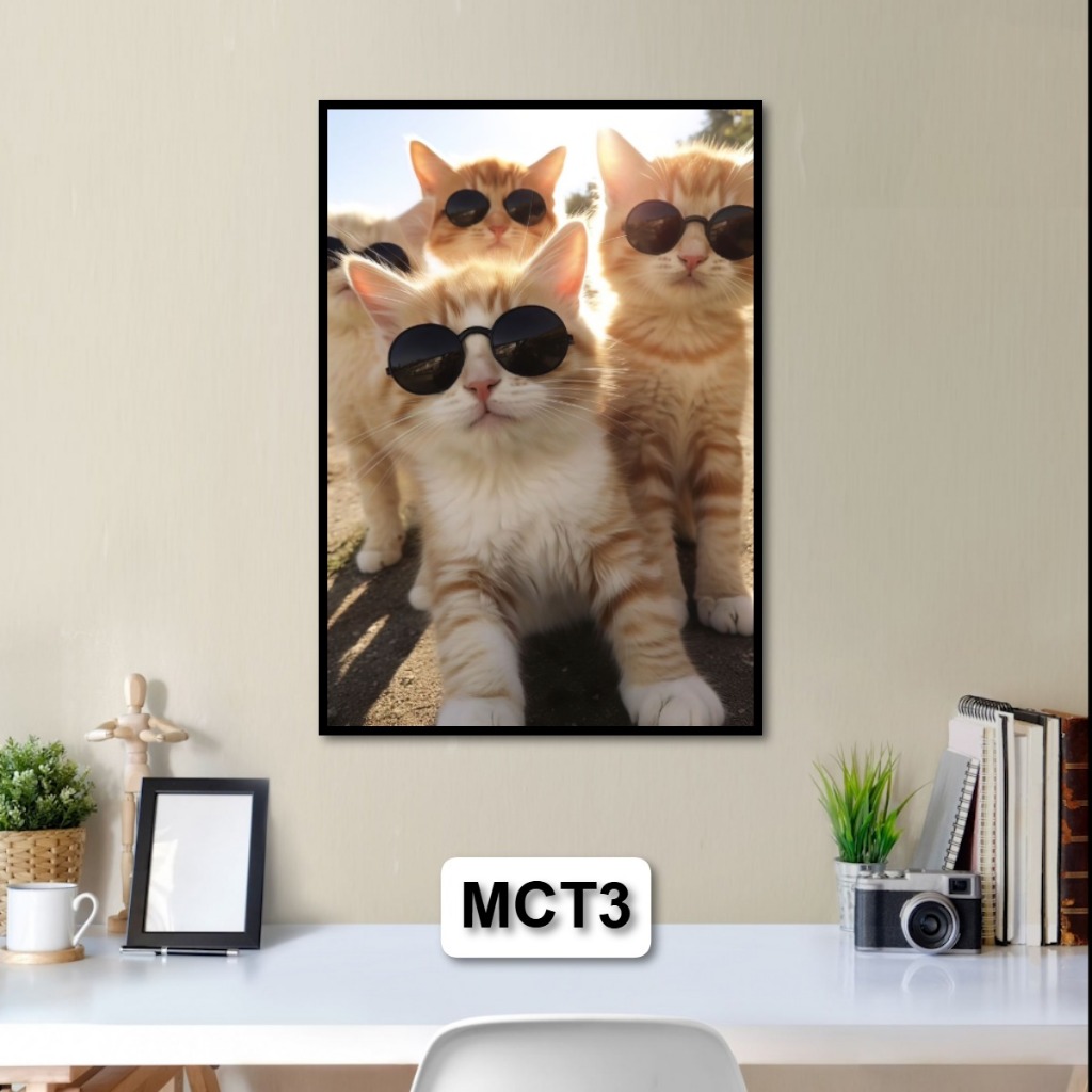 Tranh Mèo CuTe Dễ Thương - Tranh Tráng Gương Những Chú Mèo Ngộ Nghĩnh - Tranh Trang Trí Phòng Khách