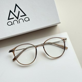 Gọng kính mắt thời trang ANNA nam nữ dáng tròn chất liệu kim loại cao cấp OL 9531