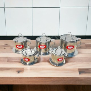 Phin cà phê inox nhiều size lưới gài Long Cam hàng loại I cho các quán cafe, gia đình - Trường An VN