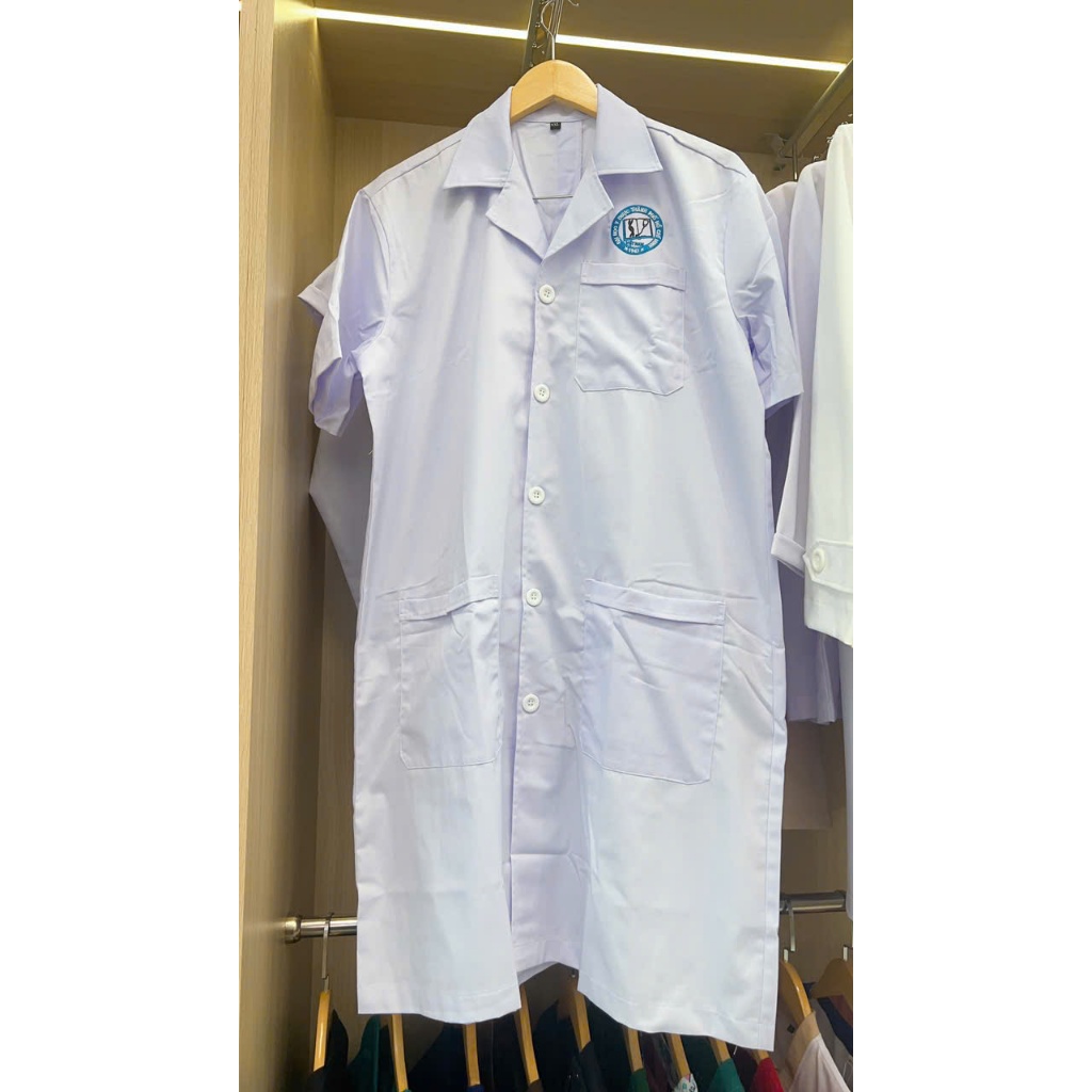 Áo Blouse Nam Nữ Thêu Logo Trường Cho Bác Sĩ, Sinh Viên Thực Tập
