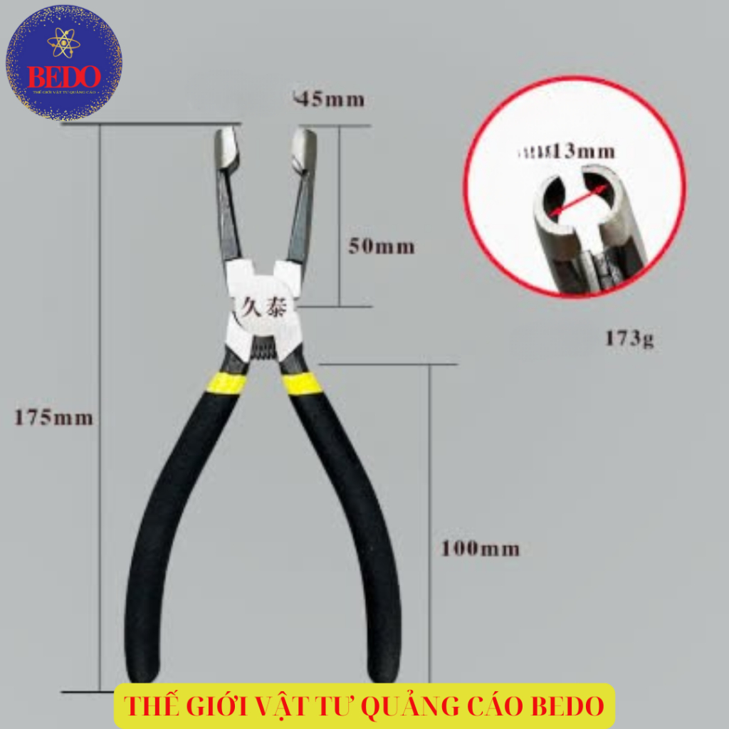 Kìm Kẹp LED BEDO Thép Không Gỉ 175mm Kẹp Đèn LED Làm Chữ Nổi Quảng Cáo Bền Chắc Dễ Dùng