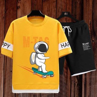 ⚡️ MẶC LÀ THÍCH ⚡️ Đồ Bộ Quần Áo Thể Thao Nam Nữ Mùa Hè Chất Thun Mè Co Giãn 4 Chiều 2 Màu Trắng Đen Vàng M-TAG C