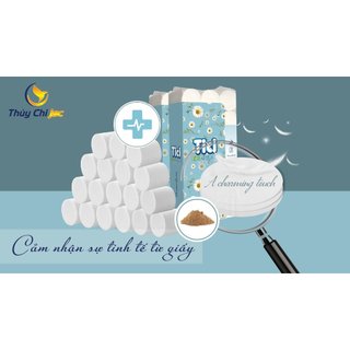 Combo 5 Cuộn Giấy Vệ Sinh Không Lõi Tự Phân Hủy Tici 18 cuộn 1 bịch  Giấy 3 Lớp Mềm Mịn Không Tắc Bồn Cầu