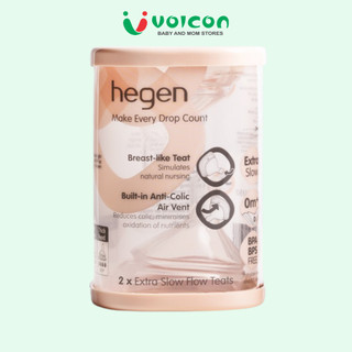 Set 2 Núm ti bình sữa Hegen cam kết chính hãng đủ size 0M+,1M+,3M+, 6M+, 9M+,6Y-cut cho bé