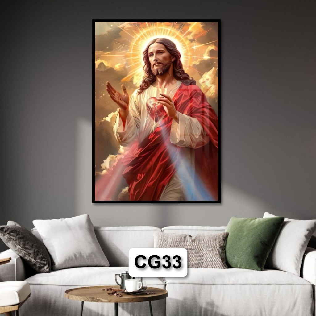 Tranh Công Giáo Tráng Gương Có Khung - Tranh Gỗ Treo Tường
