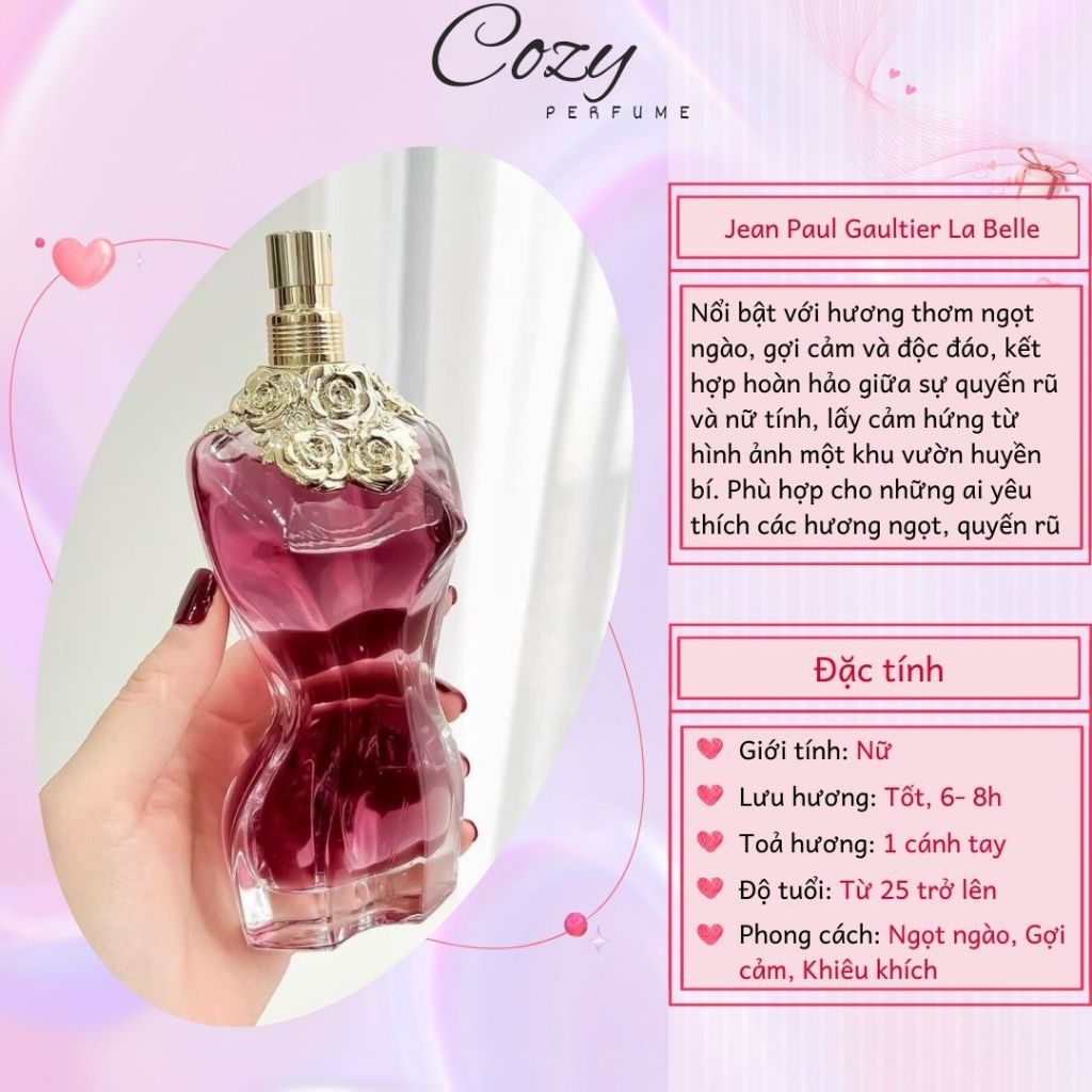 Nước hoa nữ Jean Paul Gaultier La Belle Chiết 5ml/10ml Hương thơm Ngọt ngào, Gợi cảm - Cozy Perfume