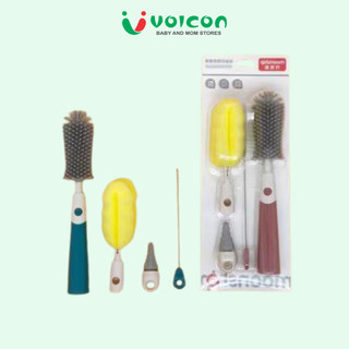 Cọ rửa bình Moonship silicon 2 chi tiết / 4 chi tiết,/2 chi tiết mút xốp .