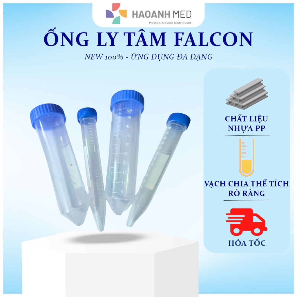 50 Ống Falcon Máy Ly Tâm Nắp Xanh Loại Cao Cấp 10ml / 15ml / 50ml ...
