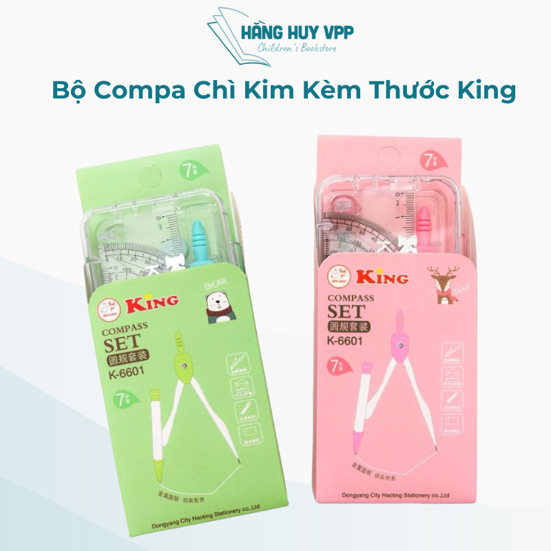 Bộ compa chì kim kèm thước 4 chi tiết và tẩy