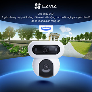 Camera WIFI EZVIZ C90 2K+ & 2K+ Ống Kính kép, Báo động bằng còi & đèn chớp, Phát hiện người và xe-Bản độc quyền của H90