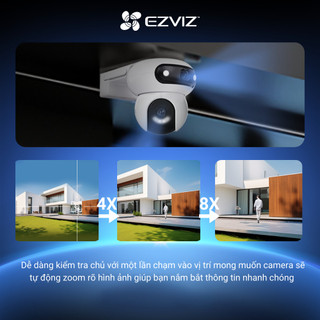 Camera WIFI EZVIZ C90 2K+ & 2K+ Ống Kính kép, Báo động bằng còi & đèn chớp, Phát hiện người và xe-Bản độc quyền của H90