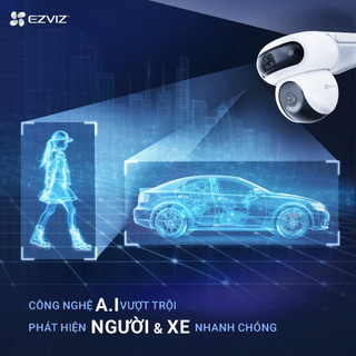 Camera WIFI EZVIZ C90 2K+ & 2K+ Ống Kính kép, Báo động bằng còi & đèn chớp, Phát hiện người và xe-Bản độc quyền của H90