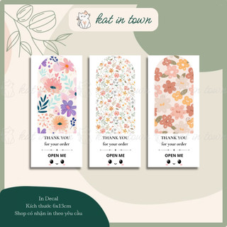[KatinTown] Set 12 Nhãn Dán Decal Niên Phong Chủ Đề Hoa Open Me 6x13cm Chống Nước Màu Sắc Đẹp