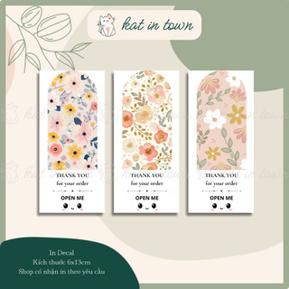 [KatinTown] Set 12 Nhãn Dán Decal Niên Phong Chủ Đề Hoa Open Me 6x13cm Chống Nước Màu Sắc Đẹp