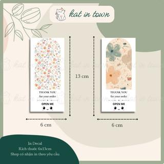 [KatinTown] Set 12 Nhãn Dán Decal Niên Phong Chủ Đề Hoa Open Me 6x13cm Chống Nước Màu Sắc Đẹp