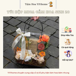 Túi Hộp Mica Trong Suốt Có Quai Xách Trang Trí Quà Tặng Và Decor Hoa Diy Handmade YiYihome