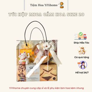 Túi Hộp Mica Trong Suốt Có Quai Xách Trang Trí Quà Tặng Và Decor Hoa Diy Handmade YiYihome