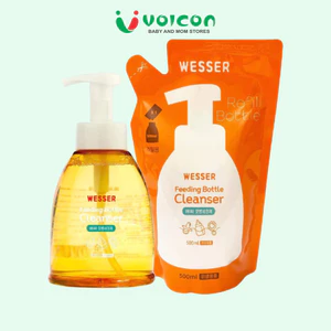 Nước Rữa Bình Sữa Wesser Chai/ Bịch 500ml,Ngăn Ngừa Chất Dơ ,Thành Phần Thiên Nhiên Cao Cấp