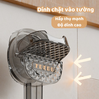 Ống Đựng Đũa Muỗng Treo Tường Cốc Hút, Không Khoan Đục, Có Khay Hứng Nước Chống Ẩm Mốc, Kệ Đựng Đồ Đa Năng Treo Tường
