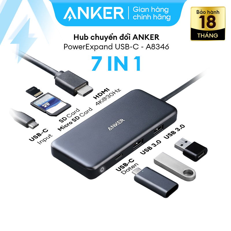 Hub ANKER PowerExpand USB-C 7-in-1 A8346