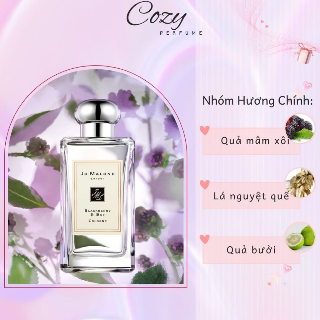 Nước hoa nữ Jo Malone Blackberry & Bay Chiết 5ml/10ml Hương thơm Sang trọng, Nữ tính - Cozy Perfume