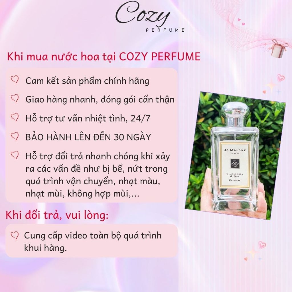 Nước hoa nữ Jo Malone Blackberry & Bay Chiết 5ml/10ml Hương thơm Sang trọng, Nữ tính - Cozy Perfume