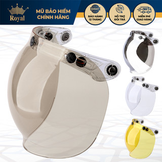 Kính Royal gắn cho mũ bảo hiểm 1/2 3/4 phiên bản kính ngắn che nửa mặt kéo lên xuống dễ dàng