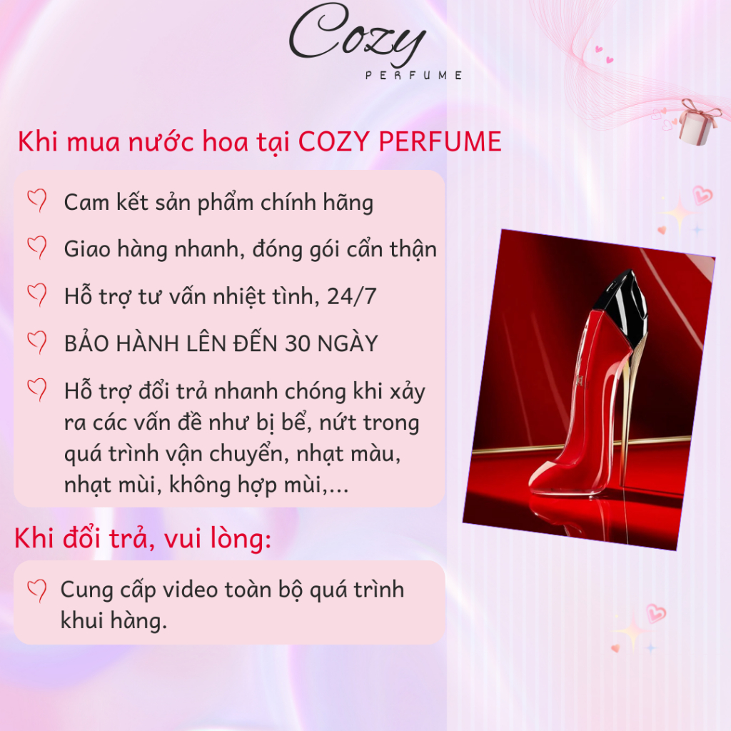 Nước hoa nữ Very Good Girl (đỏ) Chiết 5ml/10ml Hương thơm Quyến rũ - Cozy Perfume