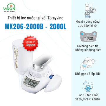 Máy lọc nước tại vòi Torayvino MK206.2000B - Uống trực tiếp tại vòi 2000L - Chính hãng Nhật Bản