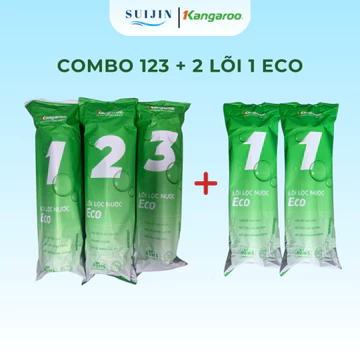 Combo Lõi Lọc Kangaroo ECO Gồm Bộ Thô 123 + 1 (Hoặc 2) Lõi 1 hoặc 2 Lõi Thay Thế Cho Máy Lọc Nước RO Hãng Kangaroo