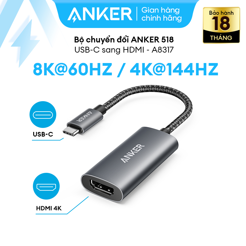 Bộ chuyển đổi Anker 518 USB-C sang HDMI A8317