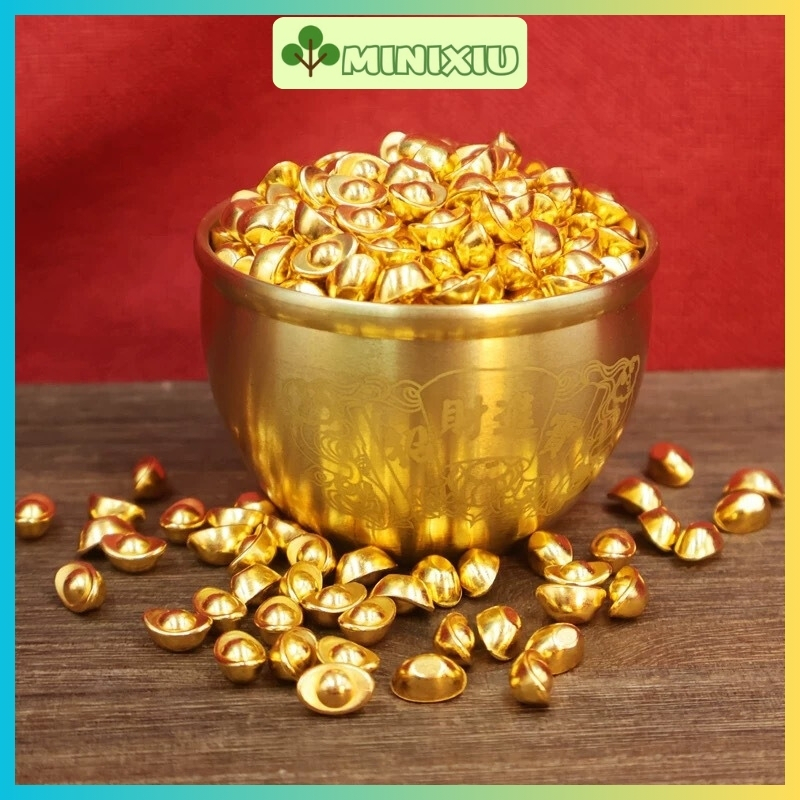 Combo 10 Thỏi vàng thỏi bạc thần tài mini phong thuỷ trang trí tăng tài ...