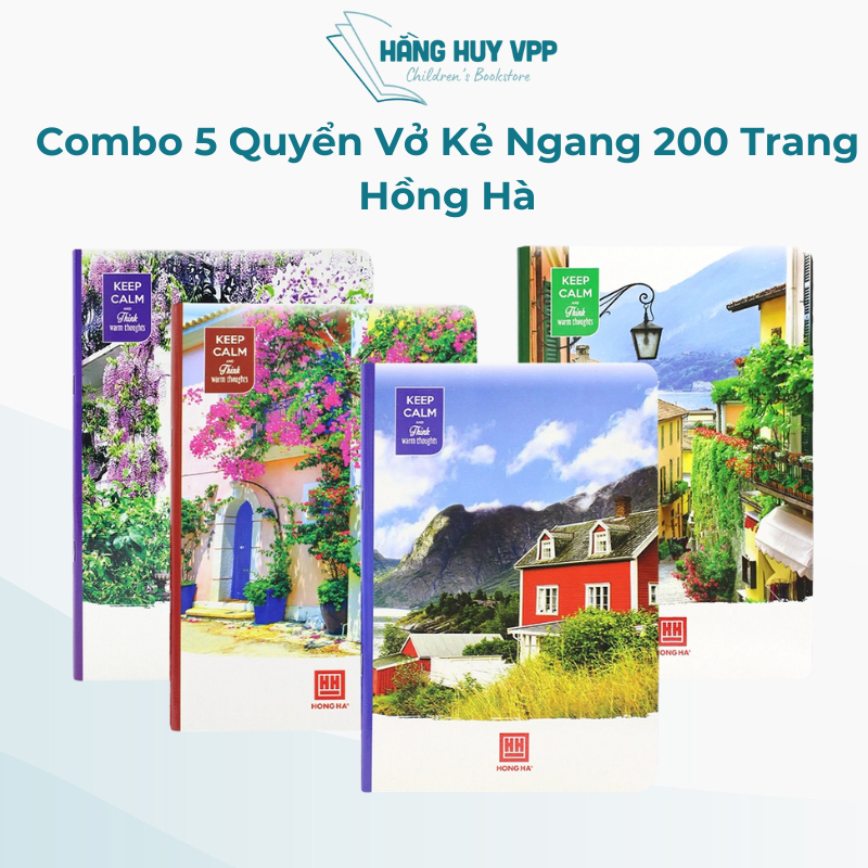 Combo 5 quyển vở kẻ ngang 200 trang Hồng Hà