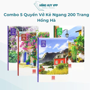 Combo 5 quyển vở kẻ ngang 200 trang Hồng Hà