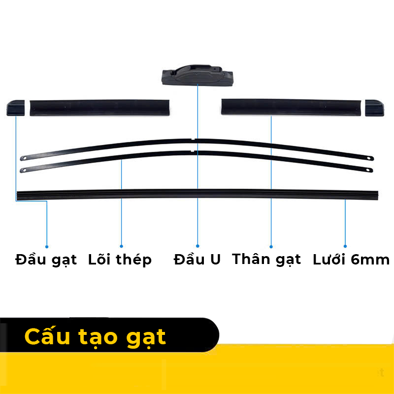 Cần gạt mưa khung mềm xe Toyota Vios, Wigo, Corolla Altis, Camry, Innova, Fortuner, Yaris, Avanza, Rush, Hiace