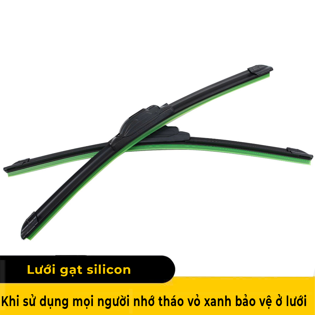 Gạt mưa ô tô khung mềm lưỡi silicon cao cấp thanh chổi cần gạt kính nước mưa xe hơi, ô tô