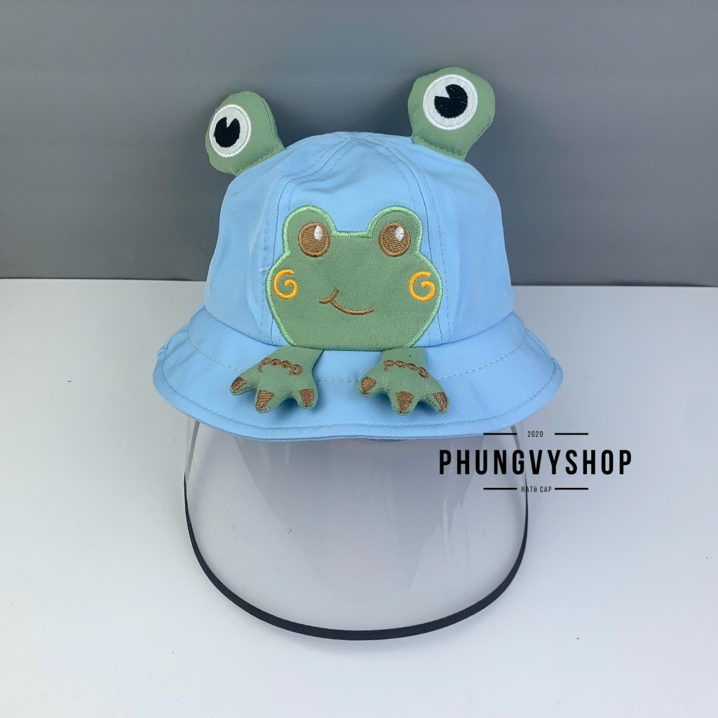BÉ Dưới 2 Tuổi_Mũ chống giọt bắn chắn gió bụi mưa bucket tai bèo vành phungvyshop-nón / Bo "KIẾNG" ẾCH KAKI/